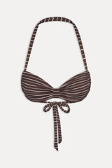 Reece Striped Halter Bikini Top - Amber Stripe
