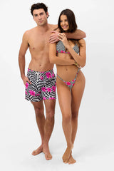 Winston Unisex Board Short - Black Morrison Hibiscus