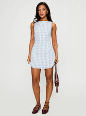 Alfalfa Mini Dress Blue Check