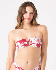 Hibiscus Hideaway Ring Bandeau Bikini Top