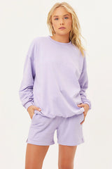 Burl High Waist Oversized Sweat Shorts - Lilac