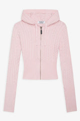 Aimee Cable Cloud Knit Hoodie - Rose Quartz