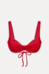 Franklin Underwire Denim Bikini Top - Red Denim