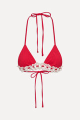 Lana Skimpy Triangle Bikini Top - Spice Dot
