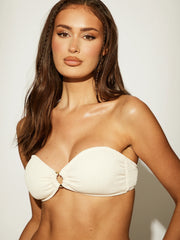 Serene Ring Detail Bikini Top in Vanilla