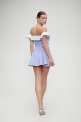 Lilah Striped Mini Dres - Midnight Stripe