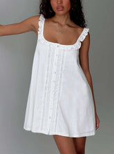 Malinda Babydoll Mini Dress White