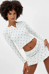Andrea Waffle Mini Skirt - Night Lily