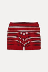 Estelle Knit Booty Shorts - Strawberry Stripe