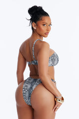 Looks Like Summer Animal Print 1 Piece One Shoulder Swimsuit - Black/combo