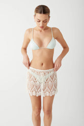 Capri Crochet Mini Skirt - White