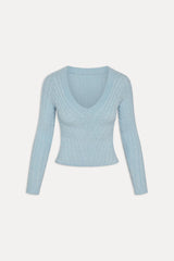 Kit V Neck Knit Sweater - Daydream