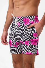 Winston Unisex Board Short - Black Morrison Hibiscus