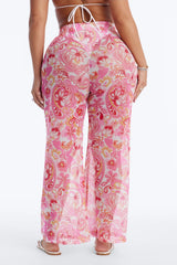 Poolside Obviously Paisley Cover Up Pants - Pink/combo