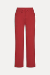 Emma Thermal Low Rise Pants - Strawberry Red