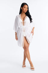 Paradise Living Cover Up Kimono Dress - White