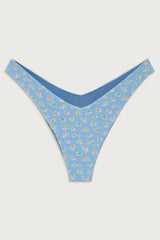 Enzo Cheeky Floral Bikini Bottom - Blue Hawaii