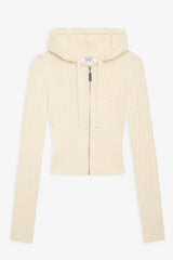 Aimee Cable Cloud Knit Hoodie - French Vanilla