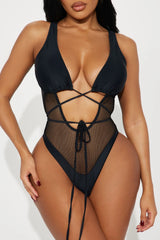 Vitamin Sea Fishnet Cutout 1 Piece Swimsuit - Black