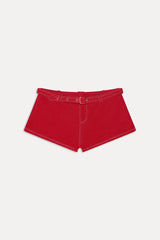 Wrangler Denim Booty Shorts - Red Denim