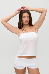 x JENNIE Margot Knit Tube Top - Optic White