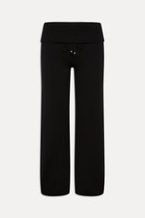 Dawson Knit Fold Over Pants - Black