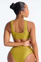 Gaia Ribbed 2 Piece Bralette Bikini Set - Green