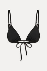Elena Micro Triangle Bikini Top - Black