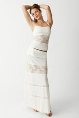 Memphis Lace Maxi Skirt - Porcelain