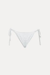 Mackenzie Crochet String Bikini Bottom - White