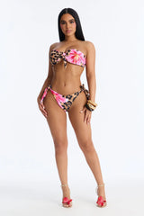 Kayla Leopard Floral 2 Piece Bikini - Leopard