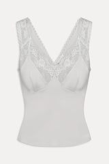 Harper Satin Lace Top - Heaven