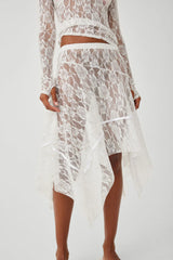 Day Lace Midi Skirt - White