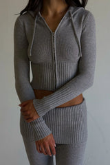 Aimee Zip Up Hoodie - Rain Cloud