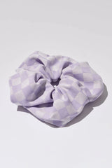 Katy Checkered Scrunchie - Purple Check