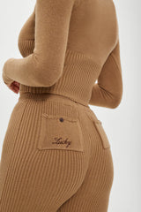 x BELLA HADID Texas Knit Pants - Caramel