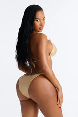 Like A Firework 2 Piece Shimmer Triangle Bikini Set - Nude