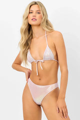 Phillipa Iridescent Micro Triangle Bikini Top - Gilded Angel