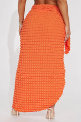 Bri Bubble Maxi Cover Up Tie Sarong - Orange
