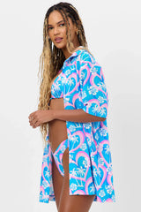 Hunter Mesh Button Up Shirt - Tropic Love