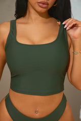 Maui Mix And Match Tank Shirt Bikini Top - Olive