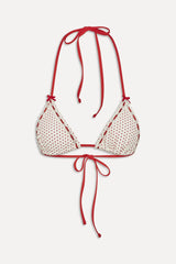 x BELLA HADID Nick Triangle Bikini Top - Strawberry Polka Dot