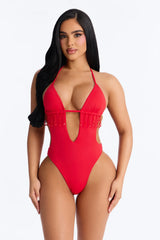 Sundrop Fringe 1 Piece Swimsuit - Red