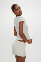 Baylee Knit Tee - Soft Vanilla