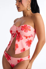 Giselle 2 Piece Strapless Tankini - Pink/combo