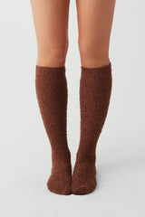 Cuddle Fuzzy High Socks - Chocolate Lily