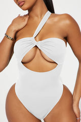 Ready For The Summer Cutout 1 Piece Swimsuit - White