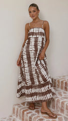 Marcel Maxi Dress - Chocolate Tie Dye