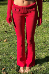 Fleur Cloud Knit Low Rise Pant - Love Bug Red