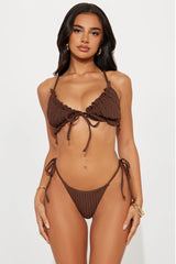 Ariel Ruched 2 Piece Bikini - Chocolate